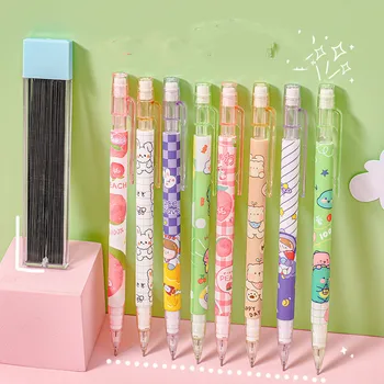 100 adet / grup Kawaii Hayvan Kız Meyve Mekanik Kurşun Kalem Sevimli 0.5 mm Otomatik çocuk için kalem Okul Ofis Tedarik Promosyon hediyeler