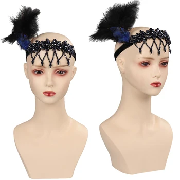 1920'lerin Retro Kafa Bandı Tüy Şapkalar Saç Başlığı Aksesuarları Kızlar Kadınlar Yetişkin Cadılar Bayramı Karnaval Parti Disguise Sahne
