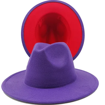 Turuncu fötr Şapka Geniş Kenarlı Panama dokulu şapka Erkek Caz Şapka Kilise Şapka İngiliz Bayan Şapka Erkekler гльпаченская