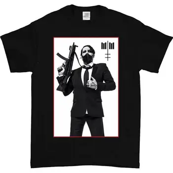 Marilyn Manson Gun Erkek Yeni siyah tişört